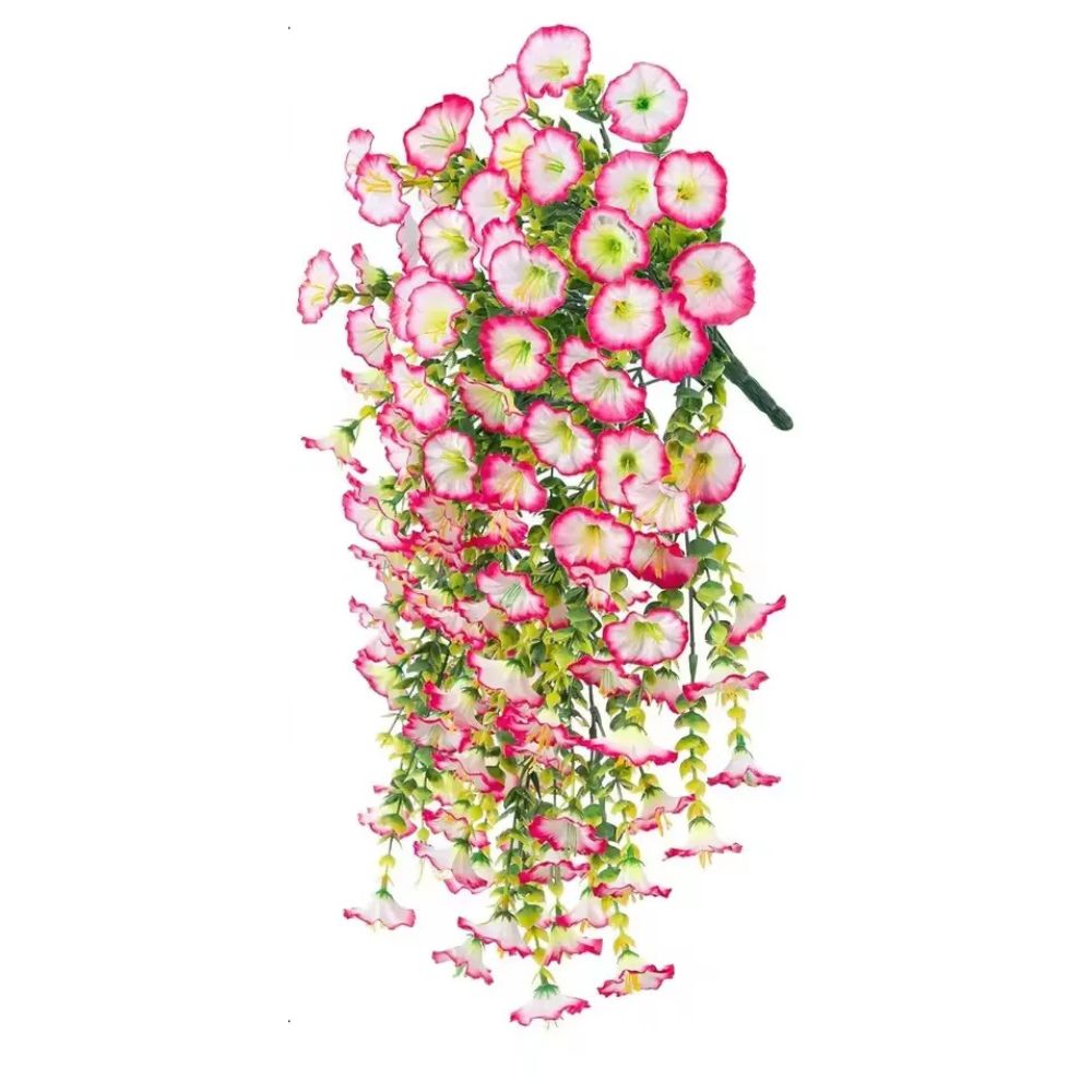 Artificial Morning Glory Hanging Flower Garland UV Resistant Outdoor Decor