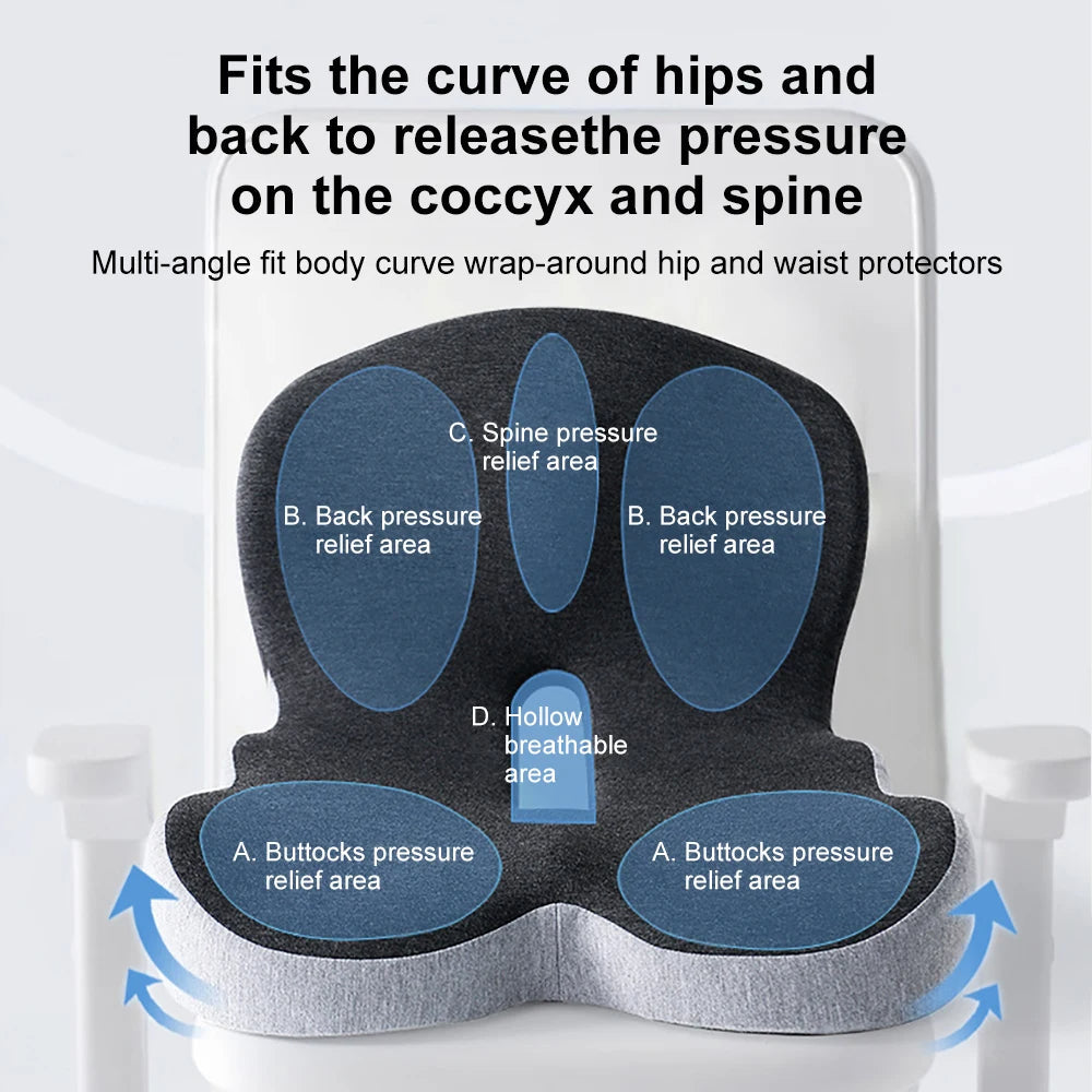 Lumbar Support Pillow Memory Foam Seat Cushion For Office Chairs