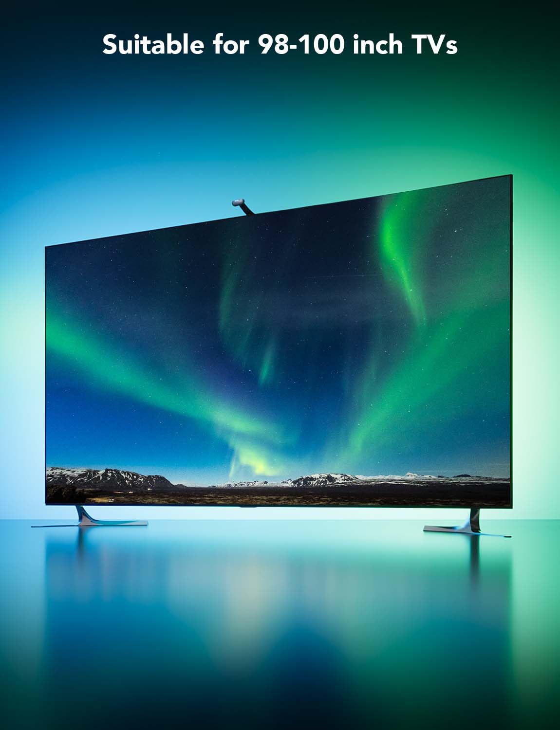 LED TV Backlight With Dual-Edge Cameras, RGBIC LEDs, 21ft For 98-100in TVs