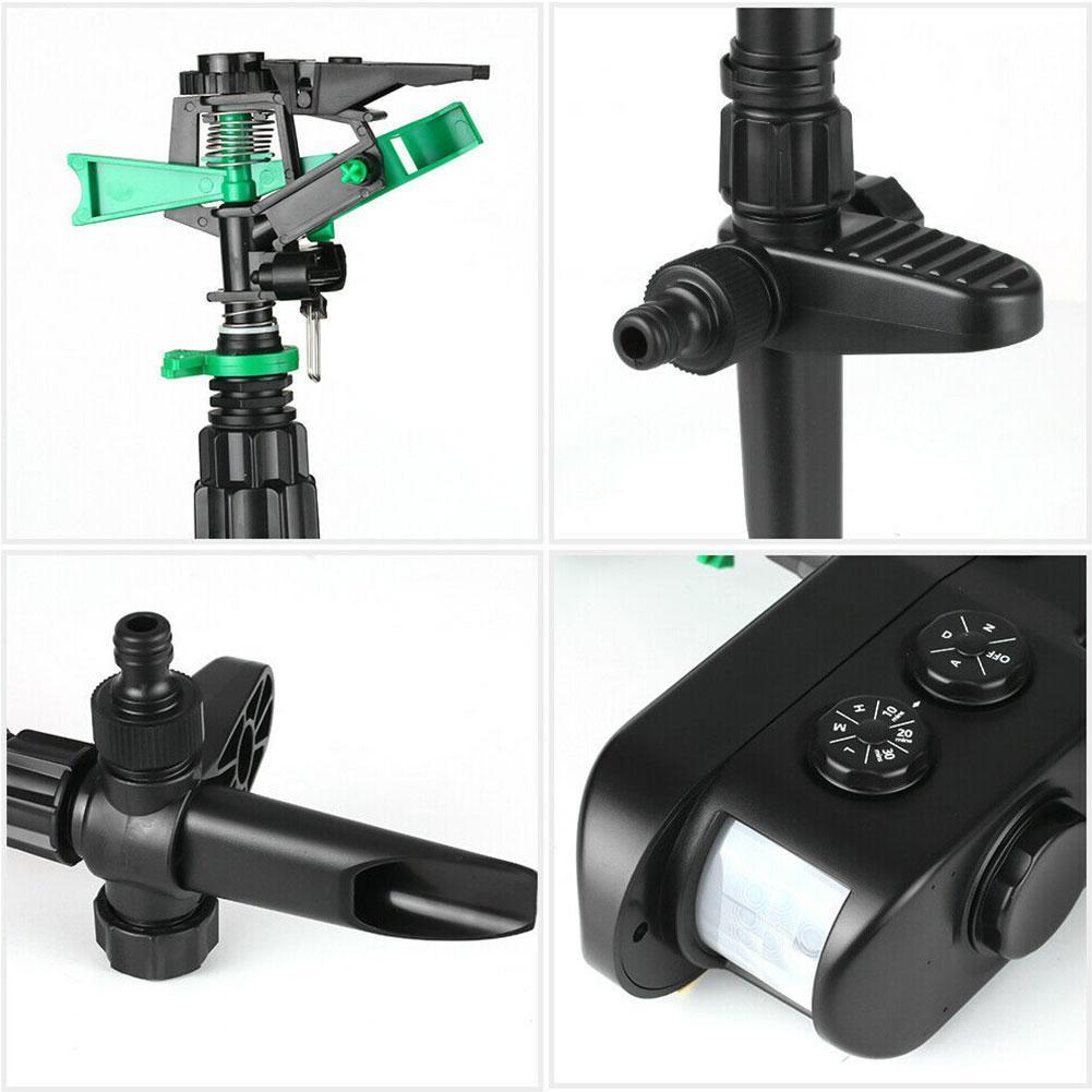 Motion Activated Solar Sprinkler For Deer Repellent And Garden Protection