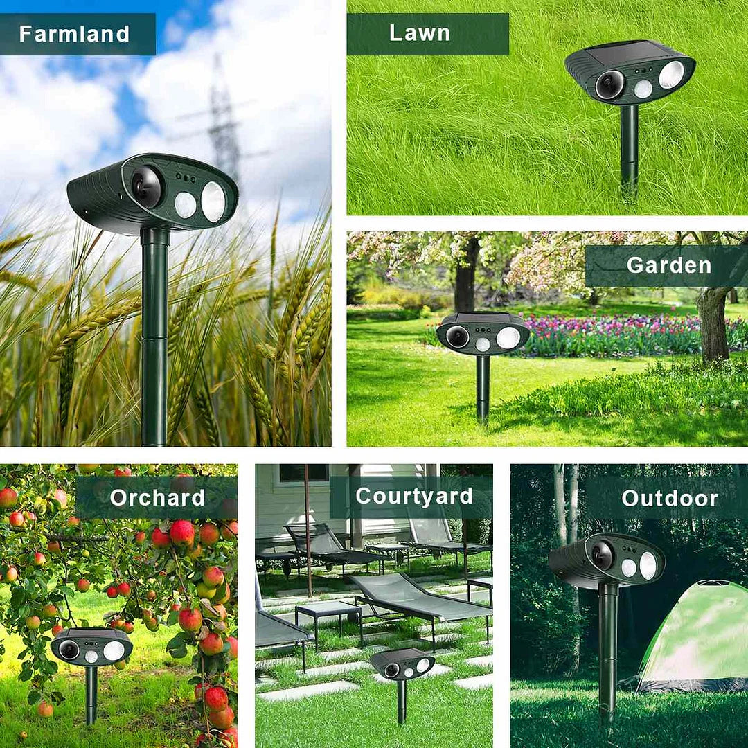Ultrasonic Deer Repeller 4-Pack Solar Powered Deters Deer In 48 Hours