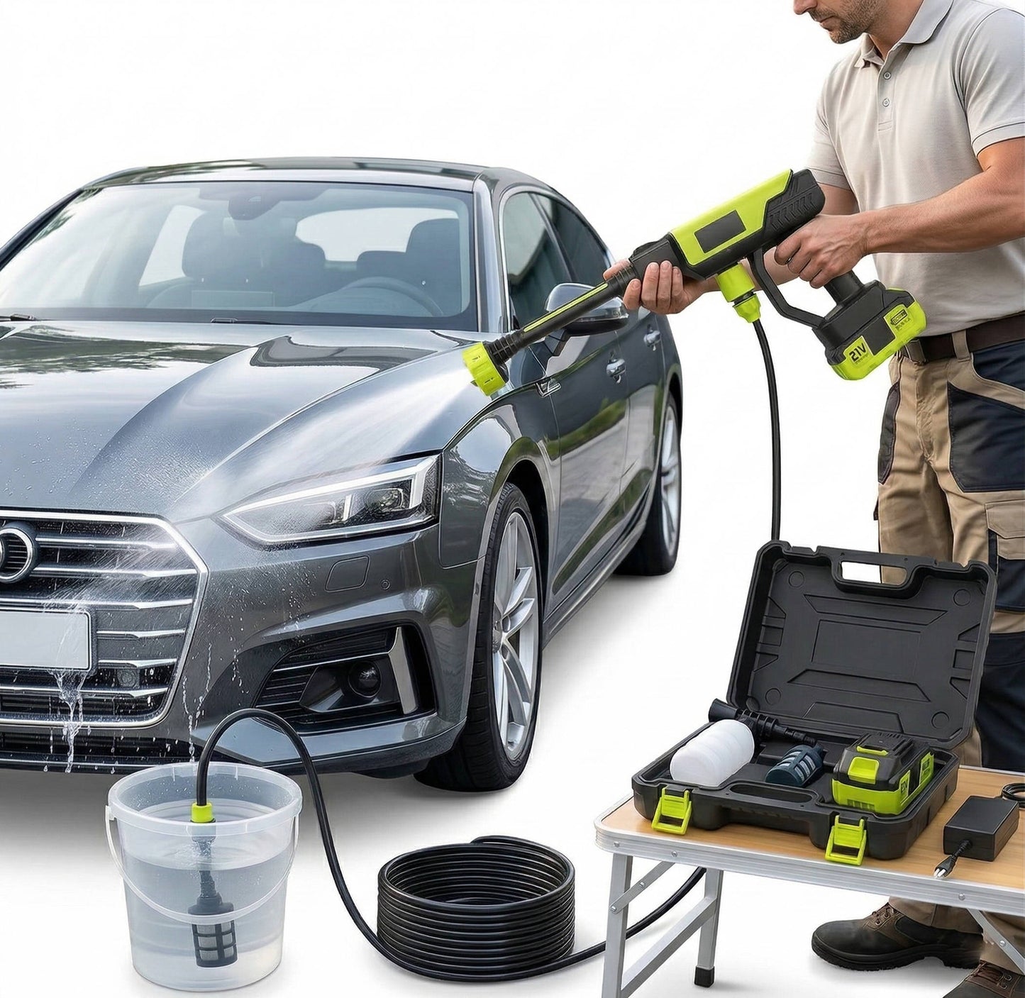 Cordless Pressure Washer For Car Washing, Home Cleaning And Garden Watering