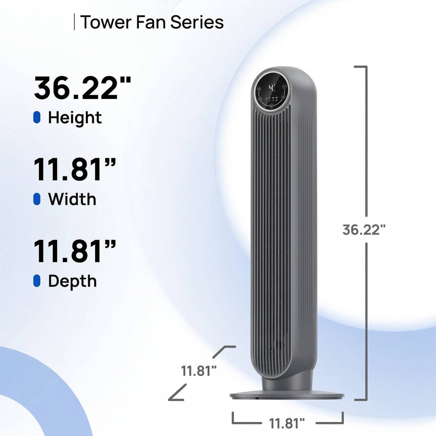 Portable Air Conditioner Tower Fan Bladeless Ultra-Quiet Cooler 8 Speeds 4 Modes