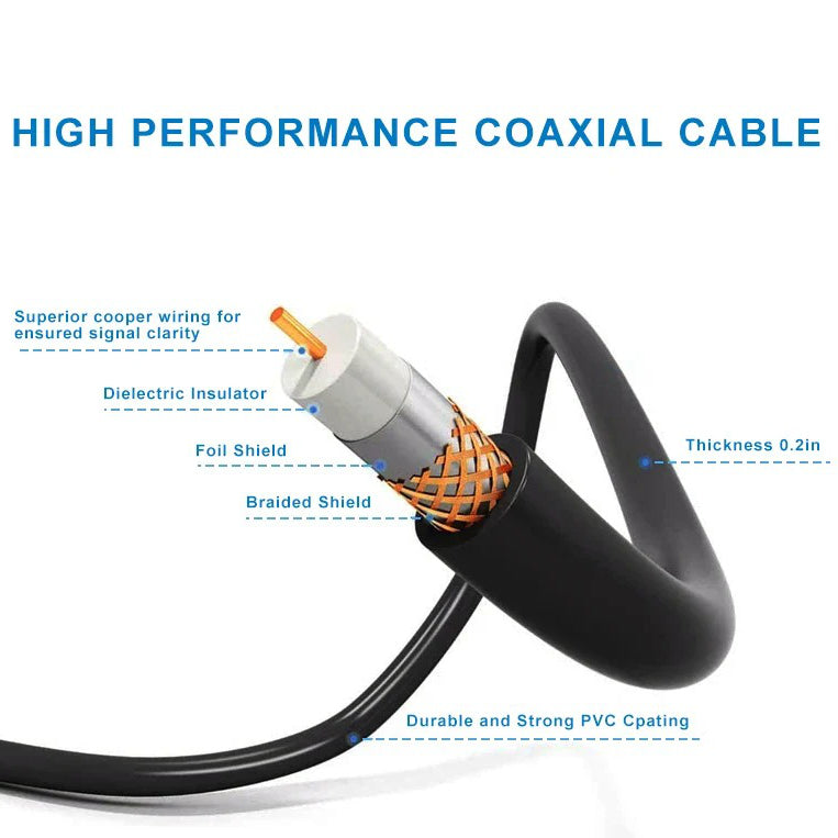 Digital HD TV Antenna Long-Range 360-Degree Directional Motor And Mounting Pole