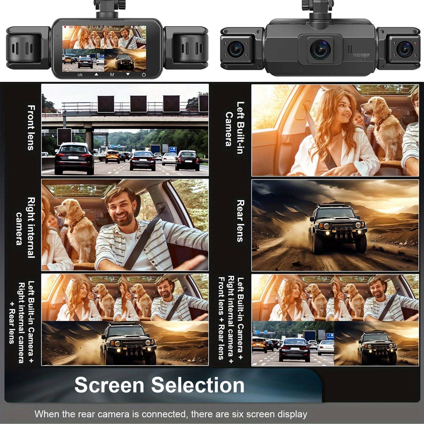 Car Dash Camera Wireless Front And Rear With Night Vision
