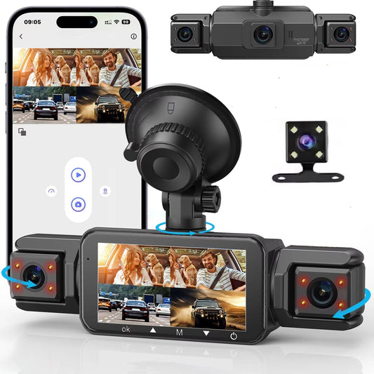 4-Channel Dash Cam With Night Vision, Parking Monitor, WiFi App Control