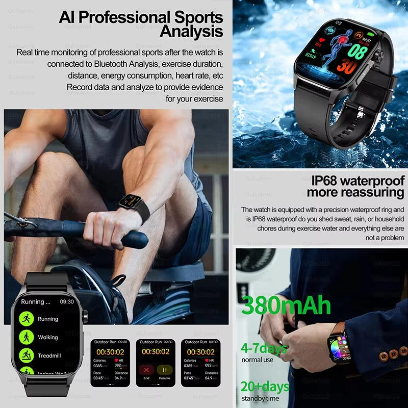 Smartwatch For Seniors With Blood Pressure, Blood Sugar And Health Tracking