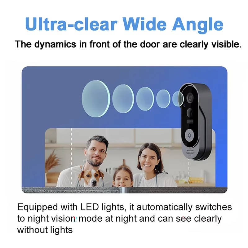 Wireless Smart Video Doorbell With HD Camera And No Subscription Required