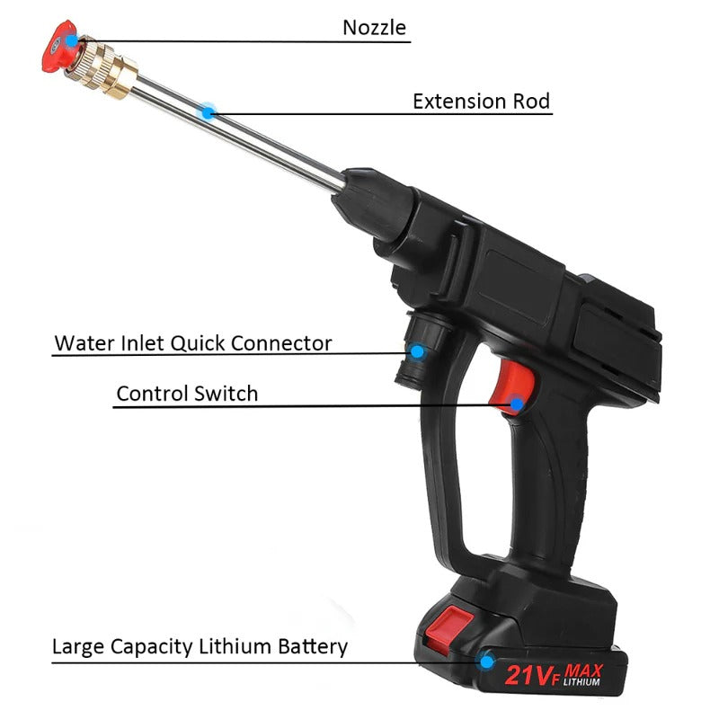 Cordless Pressure Washer With Two Rechargeable Batteries For Home Use