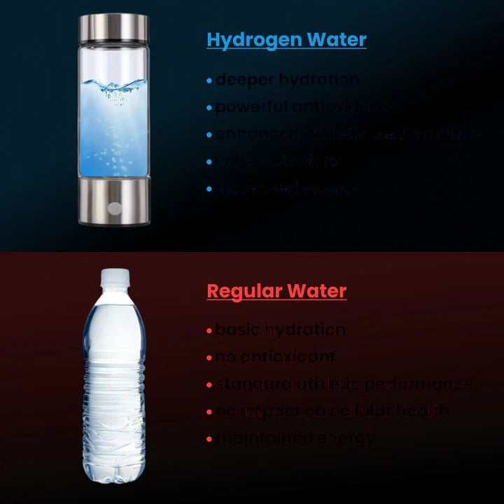 Hydrogen Water Bottle With Portable Infuser And Rechargeable Ionizer