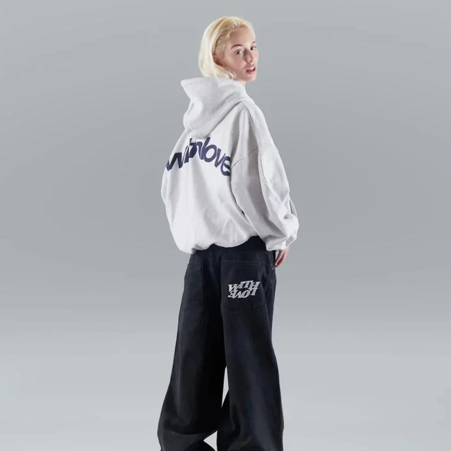 Hoodie Oversized Casual Cotton Blend Relaxed Fit Pullover For Everyday Wear