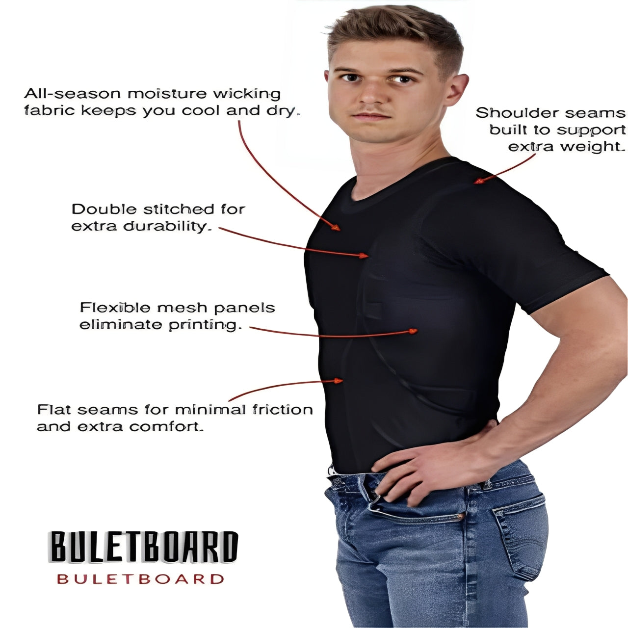 Concealment T-Shirt With Discreet Hidden Pockets For Everyday Wear