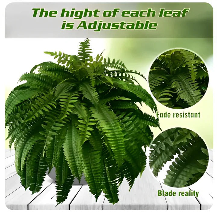 Artificial Boston Fern Plant for Porch, Balcony and Patio Displays