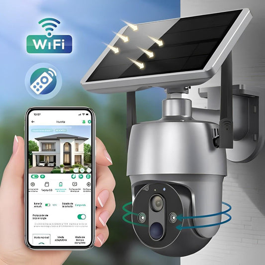 Outdoor Surveillance Camera Solar Powered Wireless 1080p Night Vision Motion Detection