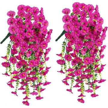 Artificial Morning Glory Hanging Vine With UV Resistant Leaves And Flowers
