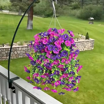 Artificial Morning Glory Hanging Vine With UV Resistant Leaves And Flowers