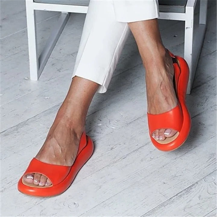 Slip-On Sandals With Open Toe And Elastic Band For Comfort