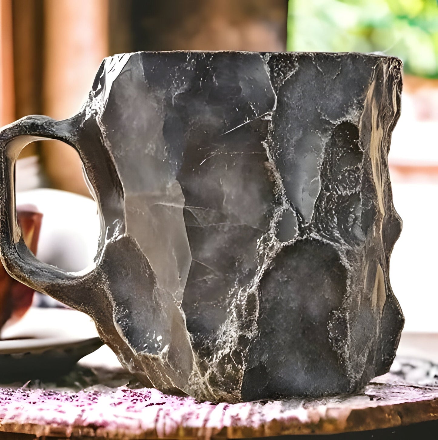 Coffee Mugs Mineral Crystal Set With Faceted Glass Finish