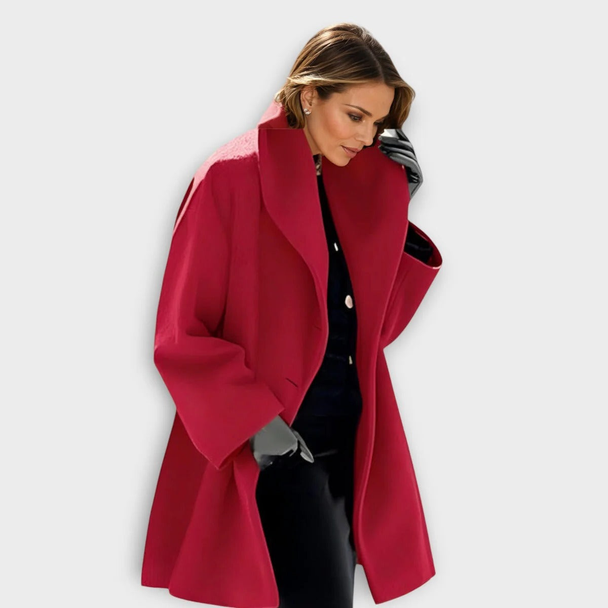 Women's Wool Coat Windproof Luxury Long Winter Overcoat With Warm Lining
