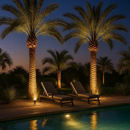 Solar LED Spotlight With Adjustable Multi-Zoom Focus For Outdoor Use