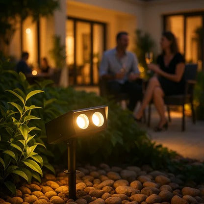 Solar LED Spotlight With Adjustable Multi-Zoom Focus For Outdoor Use