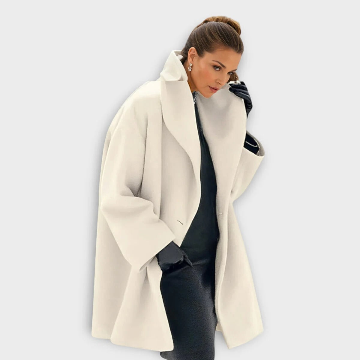 Women's Wool Coat Windproof Luxury Long Winter Overcoat With Warm Lining