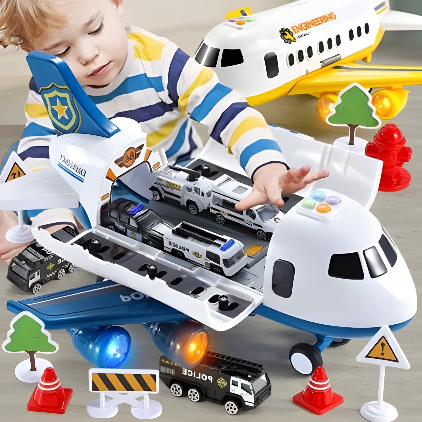 Airplane Toy Set With 12 Colorful Wooden Planes For Kids