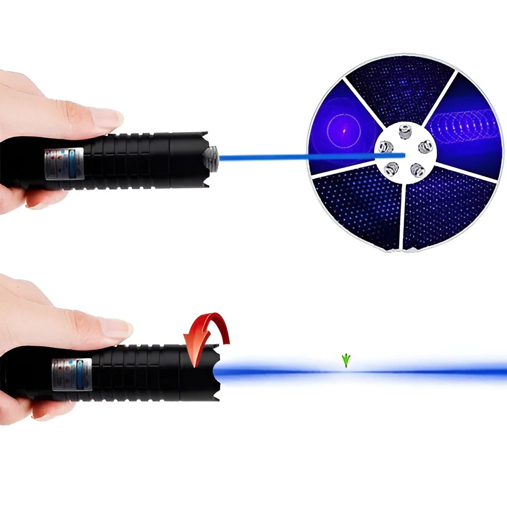 Laser Flashlight Tactical Red Green Beam Rechargeable With Adjustable Focus