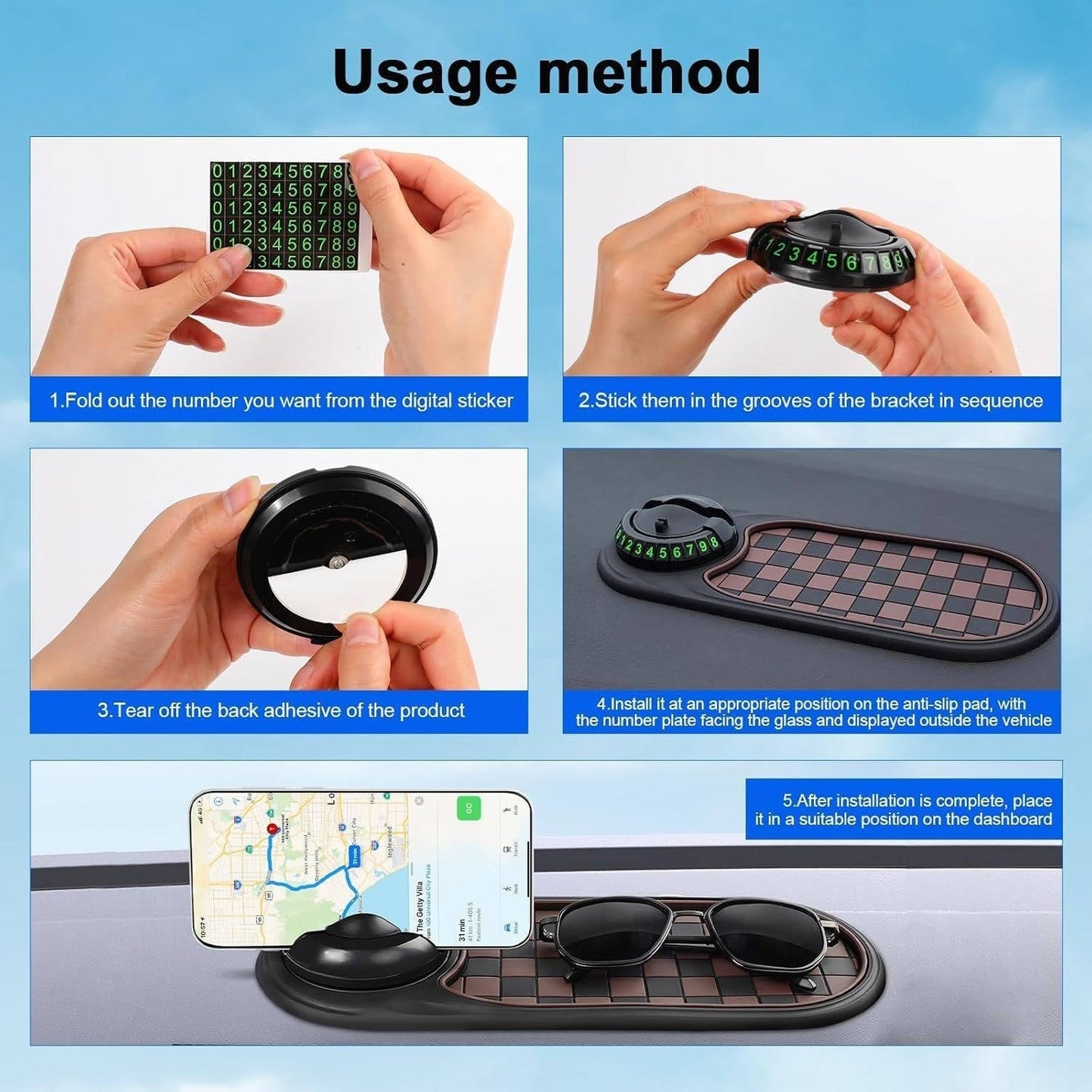 Car Phone Holder Adjustable Dashboard And Windshield Mount For Smartphones