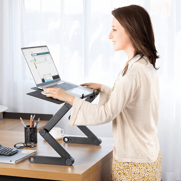 Laptop Stand For Desk With Adjustable Height And Cooling Vent