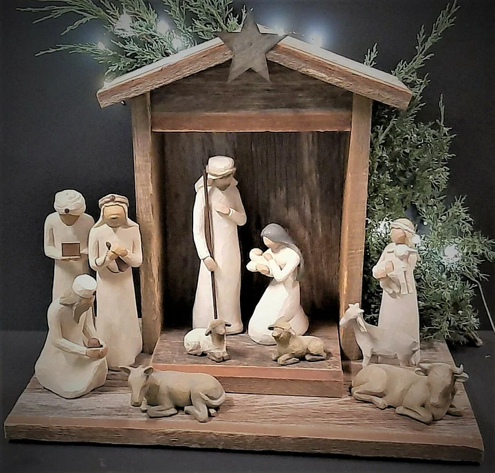 Nativity Set 20-Piece Christmas Figurine Collection With Stable