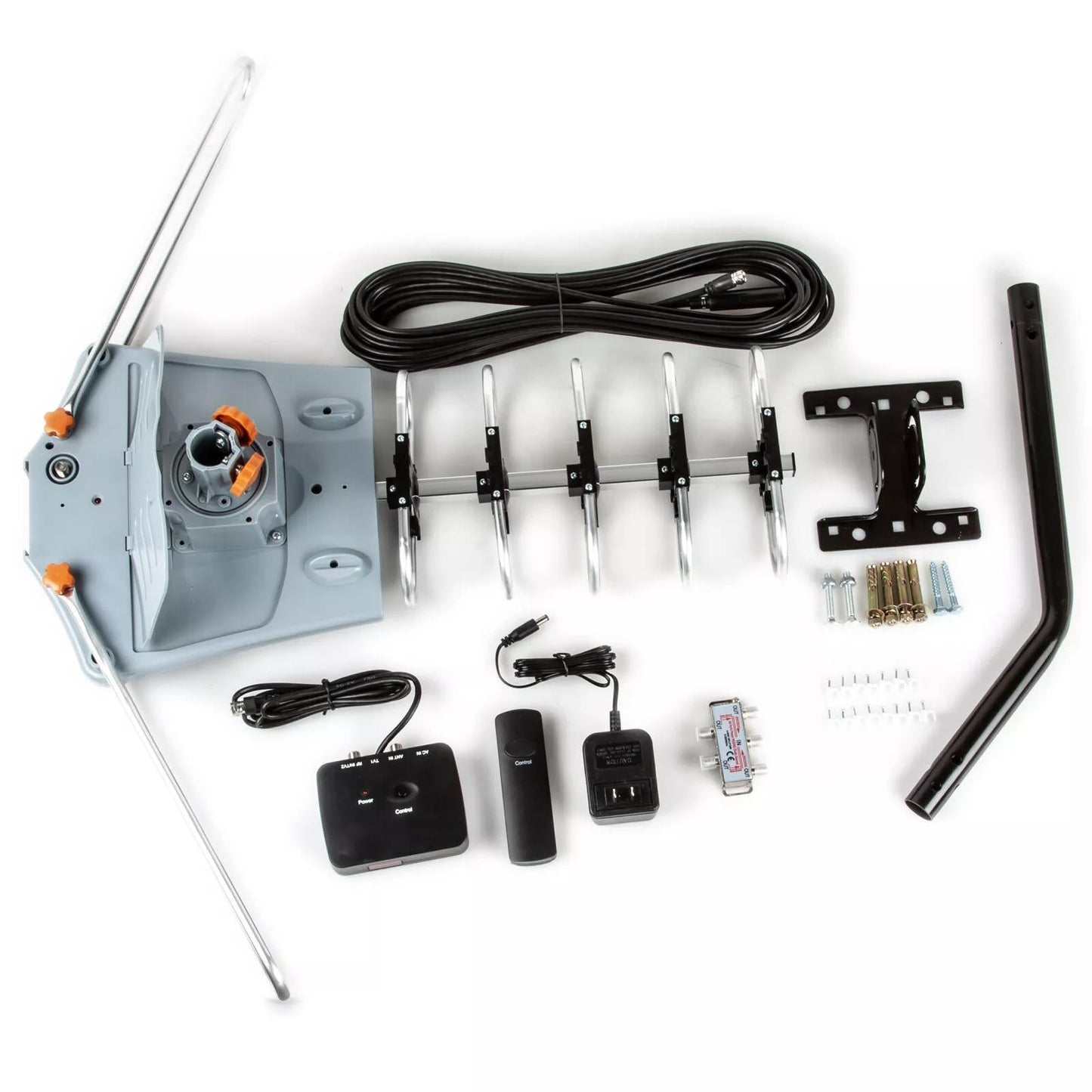 Digital HD TV Antenna Long-Range 360-Degree Directional Motor And Mounting Pole