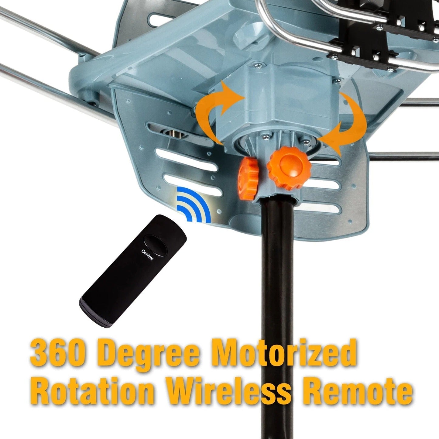 Digital HD TV Antenna Long-Range 360-Degree Directional Motor And Mounting Pole