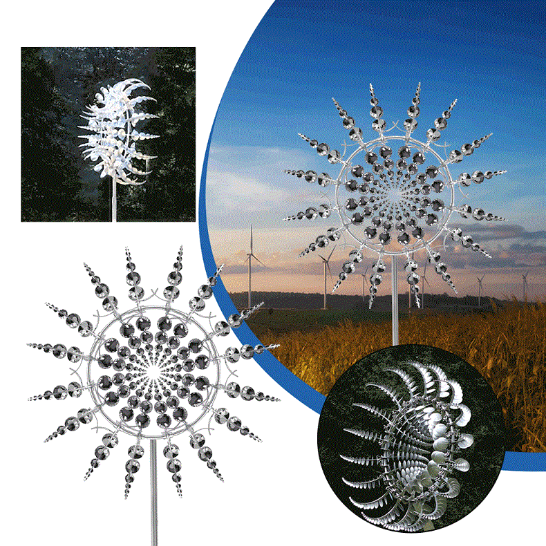 Kinetic Metal Windmill Garden Spinners New Anti-Rust Magical Outdoor Decor