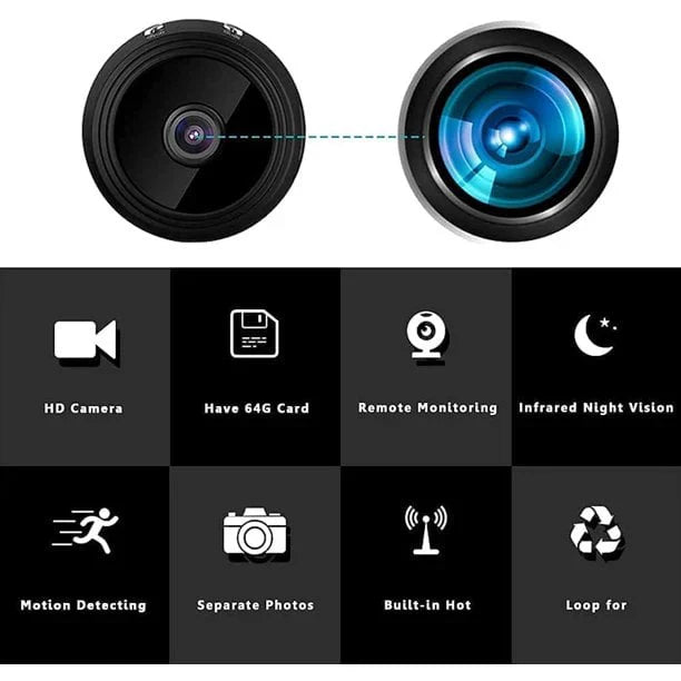 Wireless Magnetic Mini Camera With Live Audio And Video Streaming For Security