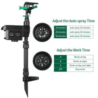 Motion Activated Solar Sprinkler For Deer Repellent And Garden Protection