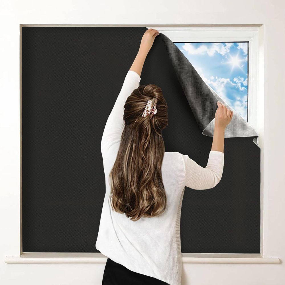 Blackout Window Shade Adhesive Sun Blocking Privacy Cover