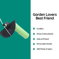 Cordless Mini Weed Trimmer Lightweight Battery-Powered Portable Garden Tool