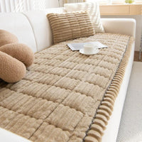 Sofa Slipcover Ultra Plush Microfiber Couch Cover With Elastic Hem