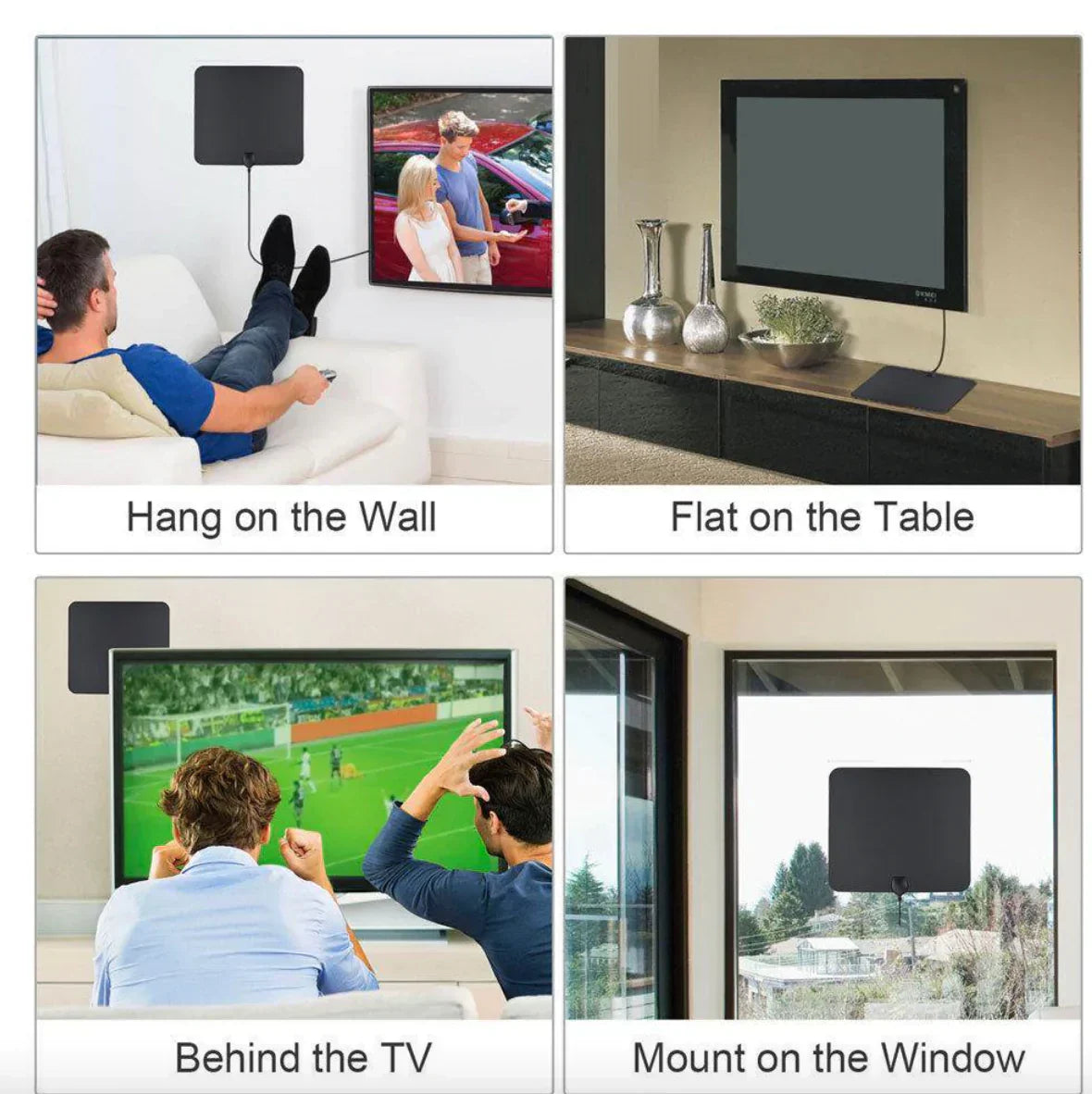 Indoor HDTV Antenna 300 Mile Range Digital Amplified With Signal Booster