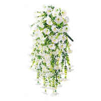 Artificial Morning Glory Hanging Flower Garland UV Resistant Outdoor Decor