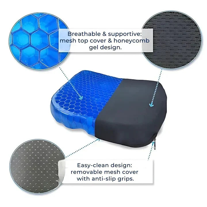 Orthopedic Gel Seat Cushion For Tailbone Relief And Lower Back Support