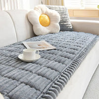 Sofa Slipcover Ultra Plush Microfiber Couch Cover With Elastic Hem