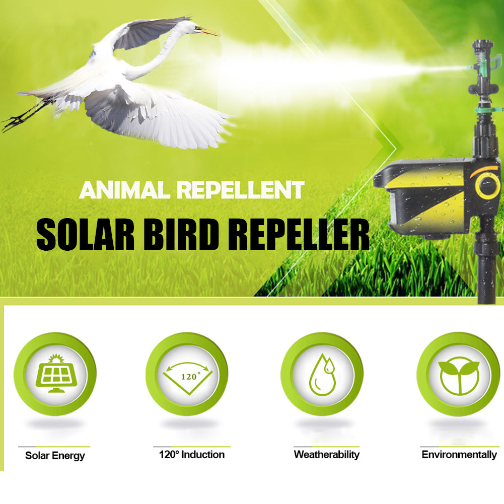 Motion Activated Solar Sprinkler For Deer Repellent And Garden Protection
