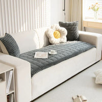 Sofa Slipcover Ultra Plush Microfiber Couch Cover With Elastic Hem