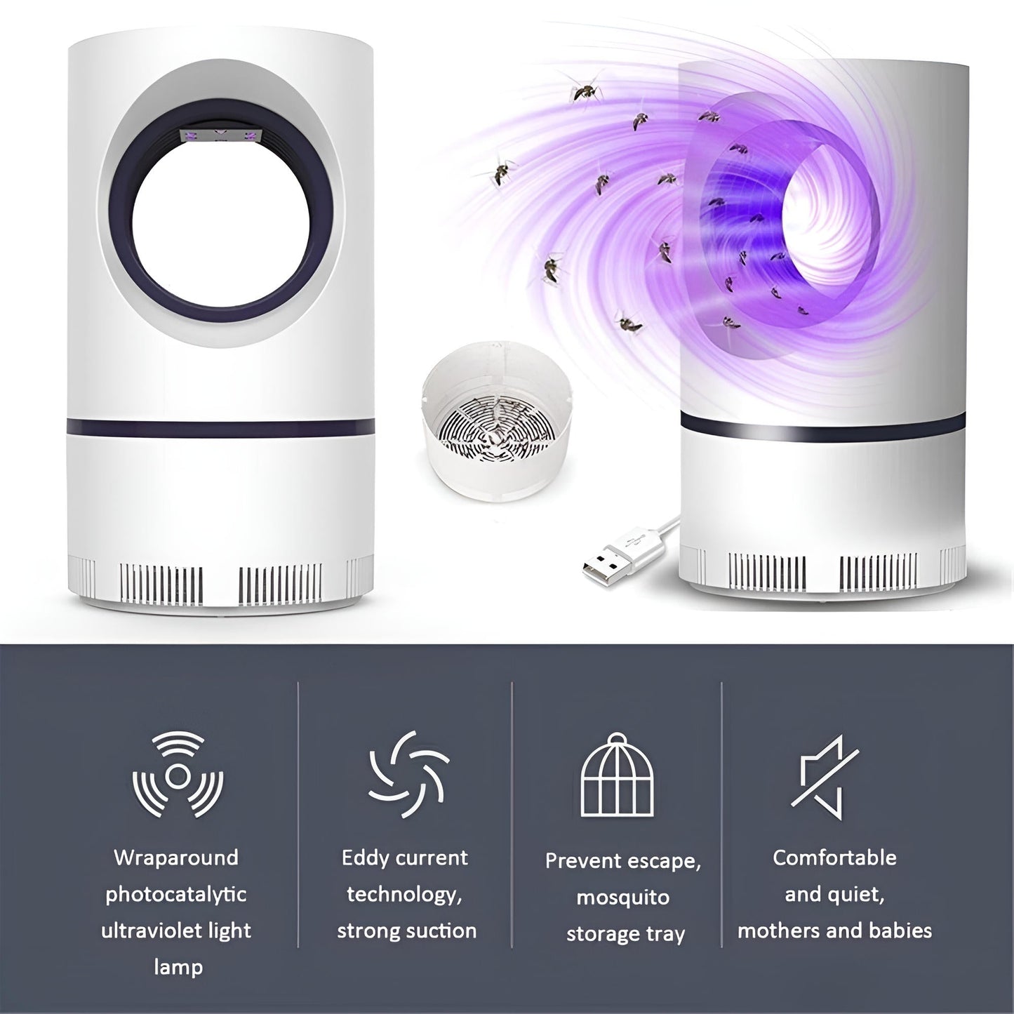 UV Light Insect Trap For Indoor And Outdoor Mosquitoes And Flies