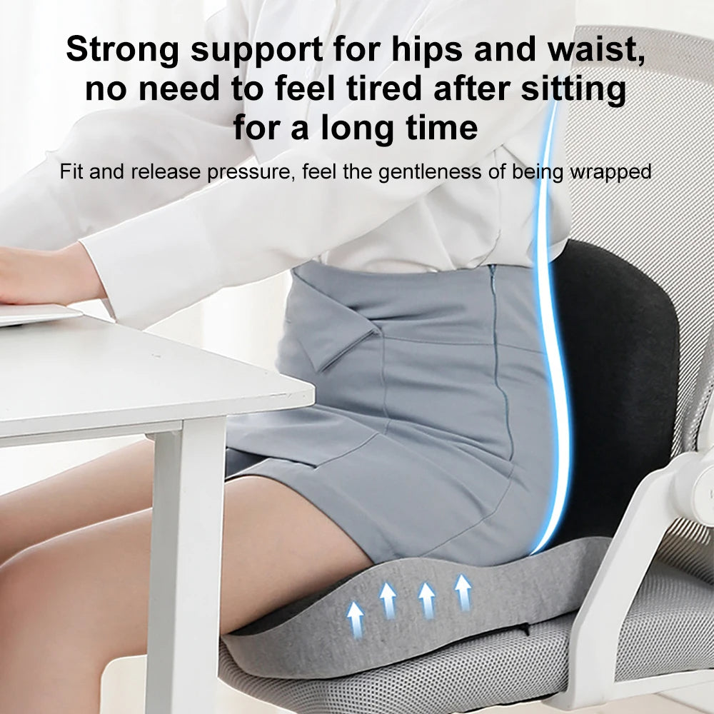 Lumbar Support Pillow Memory Foam Seat Cushion For Office Chairs
