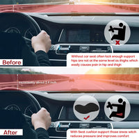 Car Seat Cushion For Shorter Drivers With Adjustable Height And Lumbar Support