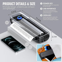 Thermal Printer Wireless Portable Inkless Compact Bluetooth Mobile Receipt Label Device