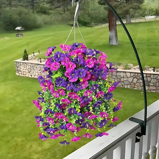 Artificial Morning Glory Hanging Flower Garland UV Resistant Outdoor Decor